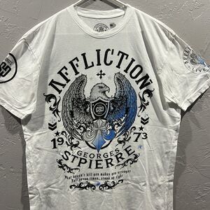 🔥🔥 AFFLICTION GEORGES ST. PIERRE Sport Tee Men’s Sz XL - White/Black - PERFECT